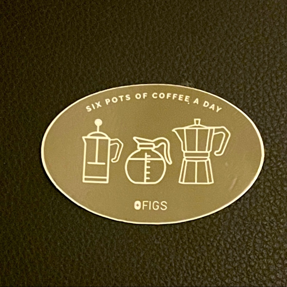 FIGS coffee pot sticker